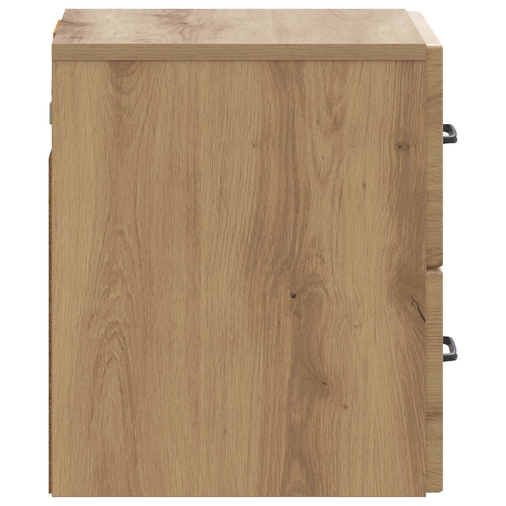 Mobiletto da notte a muro con cassetto 2 pcs Rovere Artigianale