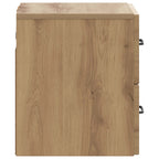 Mobiletto da notte a muro con cassetto 2 pcs Rovere Artigianale