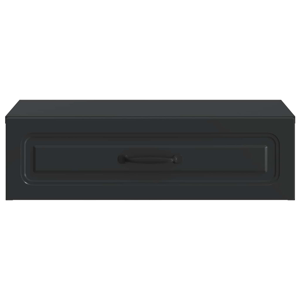 Tavolino da Parete Laterale Nero 59 x 34,5 x 17 cm