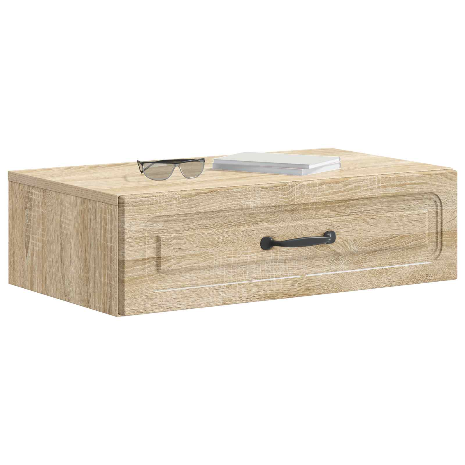 Tavolino da Parete Laterale Rovere Sonoma 59 x 34,5 x 17 cm