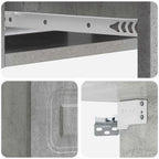 Tavolino da Parete Laterale Grigio Cemento 59 x 34,5 x 17 cm