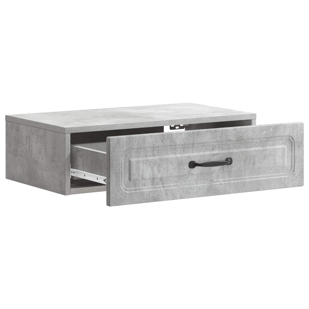 Tavolino da Parete Laterale Grigio Cemento 59 x 34,5 x 17 cm
