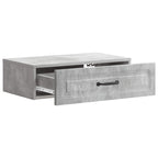 Tavolino da Parete Laterale Grigio Cemento 59 x 34,5 x 17 cm