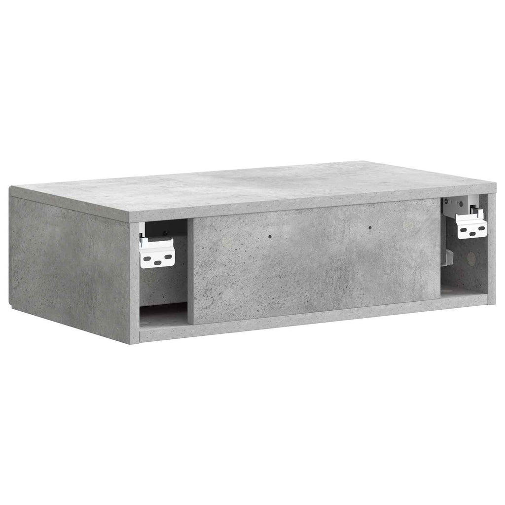 Tavolino da Parete Laterale Grigio Cemento 59 x 34,5 x 17 cm