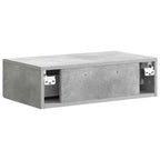 Tavolino da Parete Laterale Grigio Cemento 59 x 34,5 x 17 cm