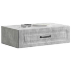 Tavolino da Parete Laterale Grigio Cemento 59 x 34,5 x 17 cm