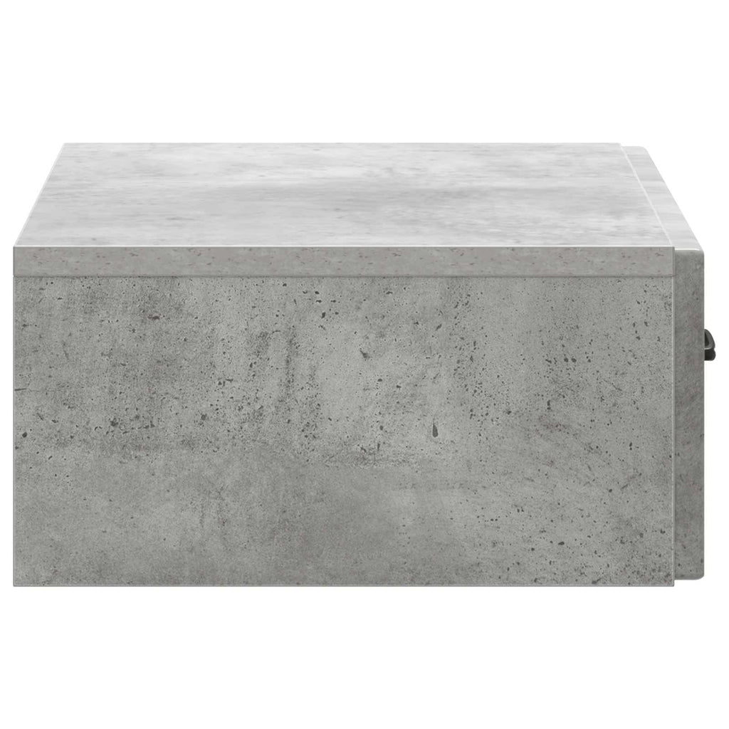 Tavolino da Parete Laterale Grigio Cemento 59 x 34,5 x 17 cm