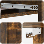 Tavolino da Parete Laterale Rovere Fumo 59 x 34,5 x 17 cm