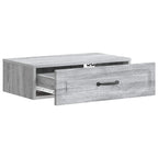 Tavolino da Parete Laterale Grigio Sonoma 59 x 34,5 x 17 cm