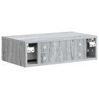 Tavolino da Parete Laterale Grigio Sonoma 59 x 34,5 x 17 cm
