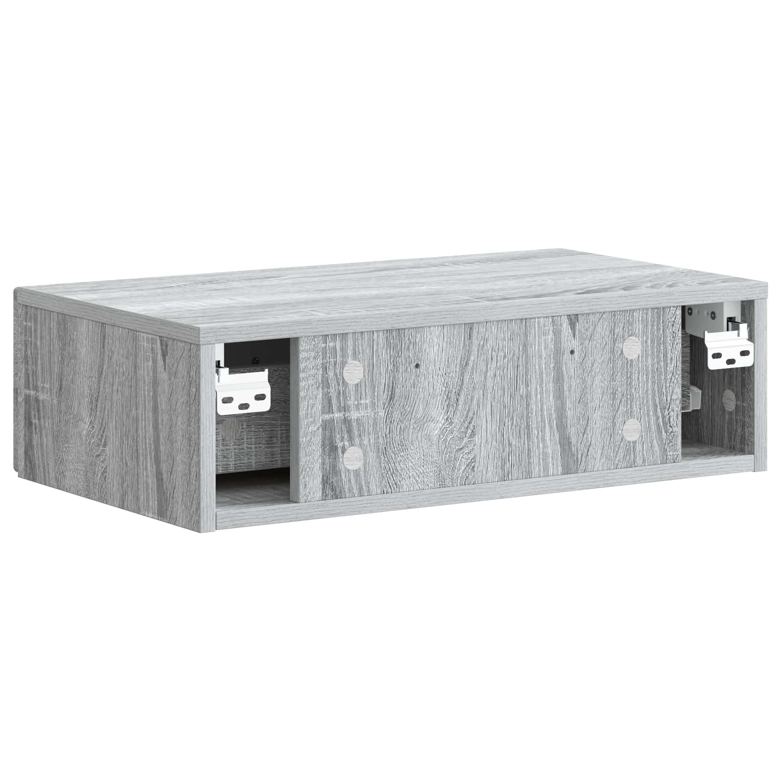 Tavolino da Parete Laterale Grigio Sonoma 59 x 34,5 x 17 cm