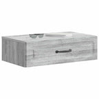 Tavolino da Parete Laterale Grigio Sonoma 59 x 34,5 x 17 cm
