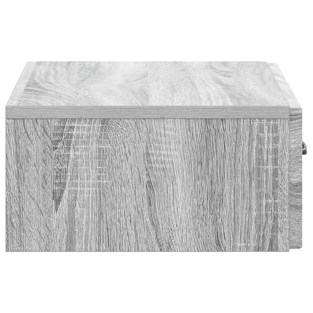 Tavolino da Parete Laterale Grigio Sonoma 59 x 34,5 x 17 cm