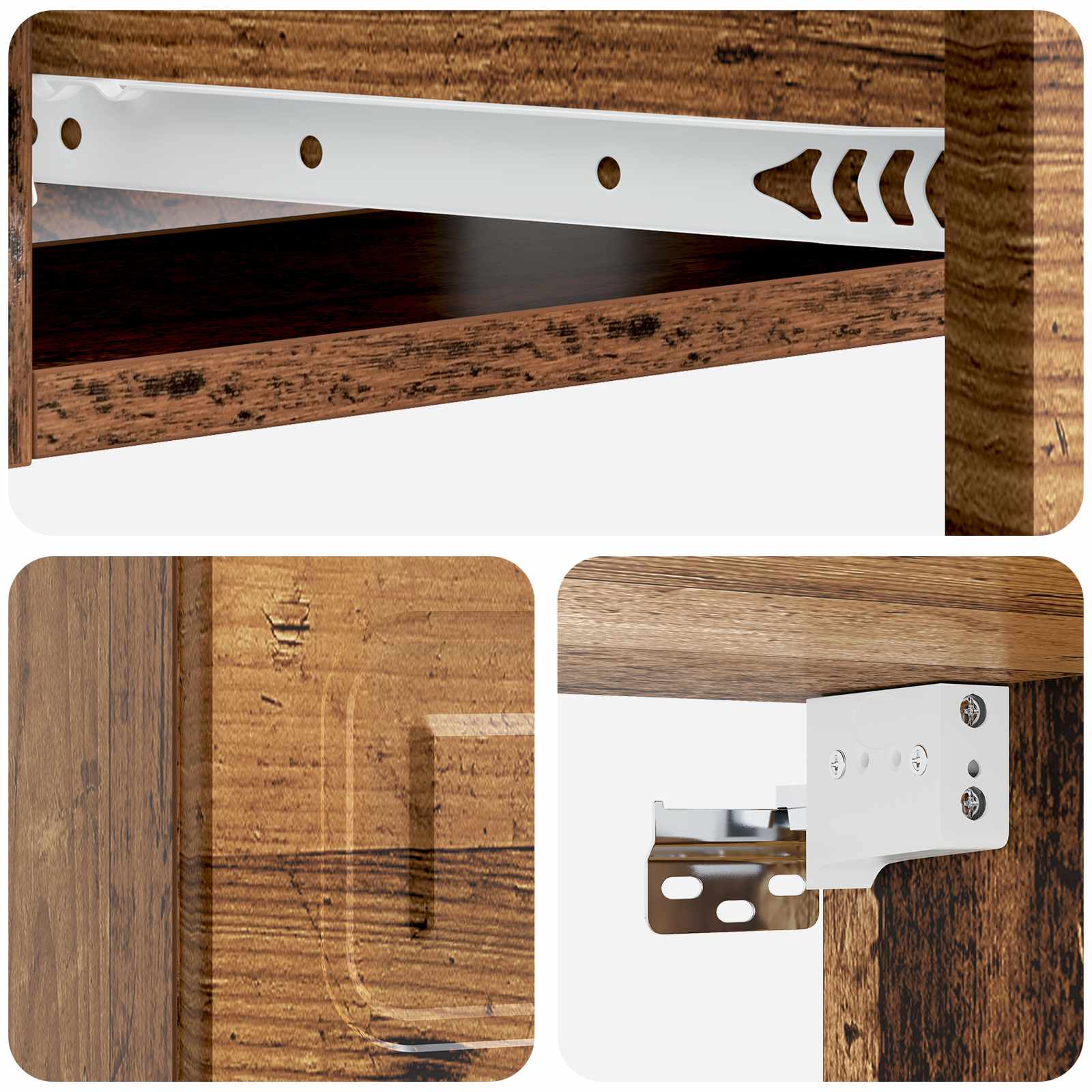 Tavolino da Parete Laterale Legno antico 59 x 34,5 x 17 cm