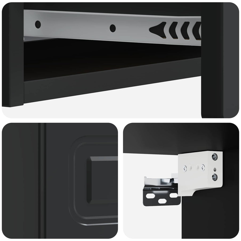 Tavolino da Parete Laterale Nero 87,5 x 34,5 x 17 cm