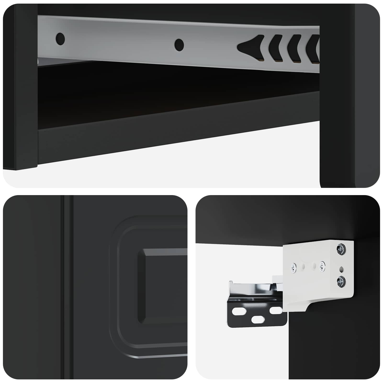 Tavolino da Parete Laterale Nero 87,5 x 34,5 x 17 cm