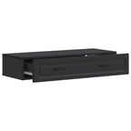 Tavolino da Parete Laterale Nero 87,5 x 34,5 x 17 cm