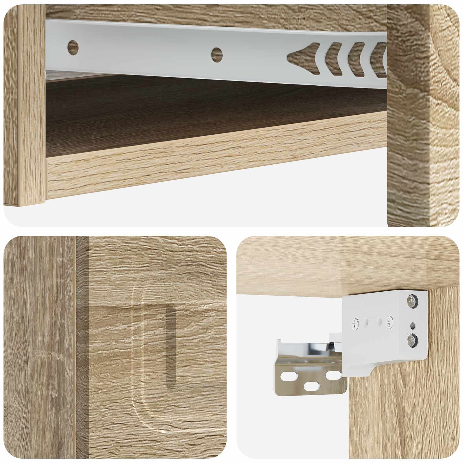 Tavolino da Parete Laterale Rovere Sonoma 87,5 x 34,5 x 17 cm