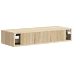 Tavolino da Parete Laterale Rovere Sonoma 87,5 x 34,5 x 17 cm