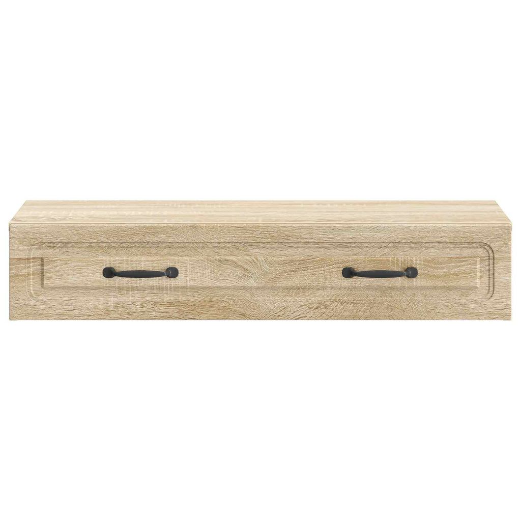 Tavolino da Parete Laterale Rovere Sonoma 87,5 x 34,5 x 17 cm