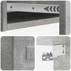 Tavolino da Parete Laterale Grigio Cemento 87,5 x 34,5 x 17 cm