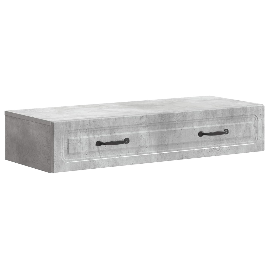 Tavolino da Parete Laterale Grigio Cemento 87,5 x 34,5 x 17 cm