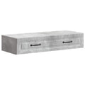 Tavolino da Parete Laterale Grigio Cemento 87,5 x 34,5 x 17 cm