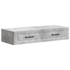 Tavolino da Parete Laterale Grigio Cemento 87,5 x 34,5 x 17 cm