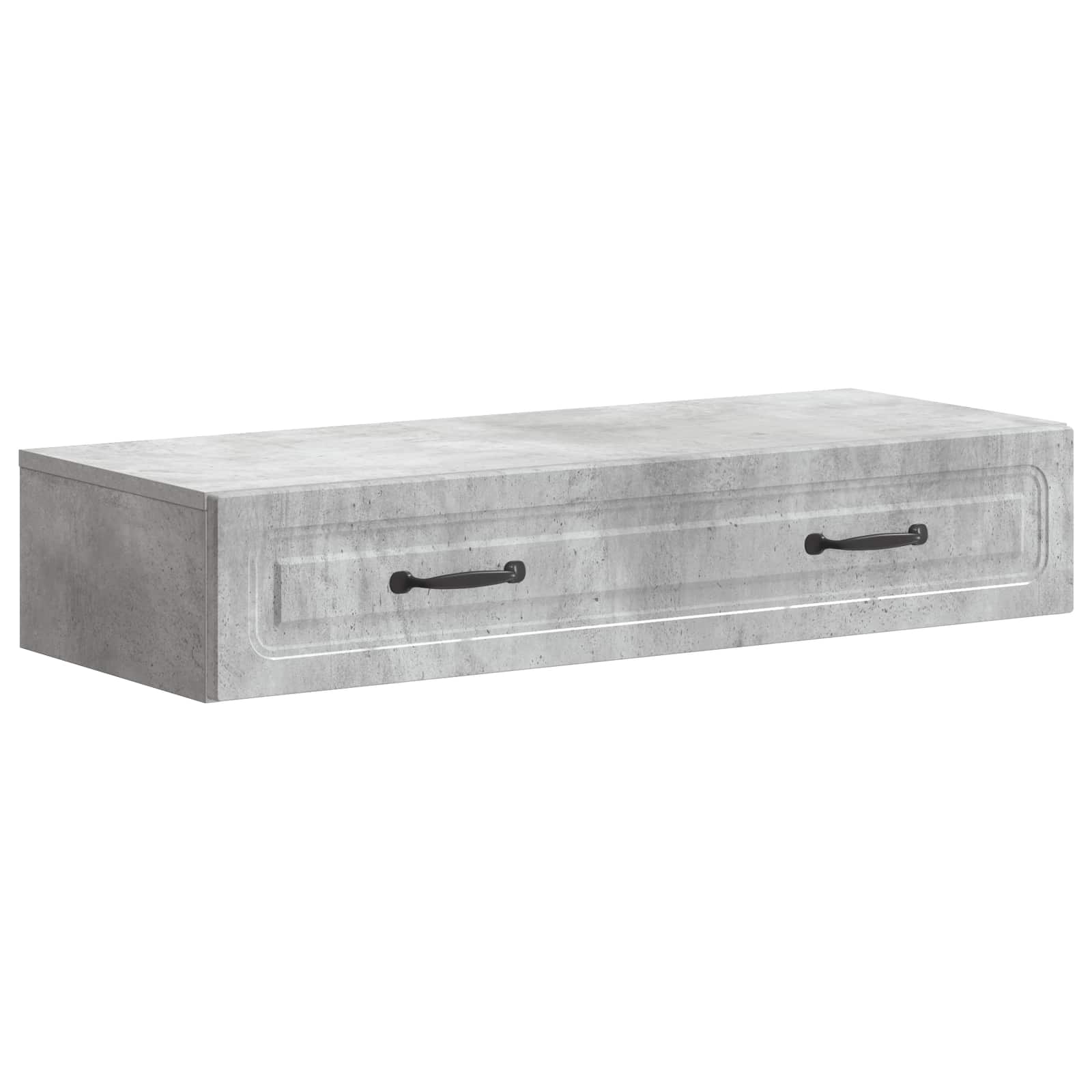 Tavolino da Parete Laterale Grigio Cemento 87,5 x 34,5 x 17 cm