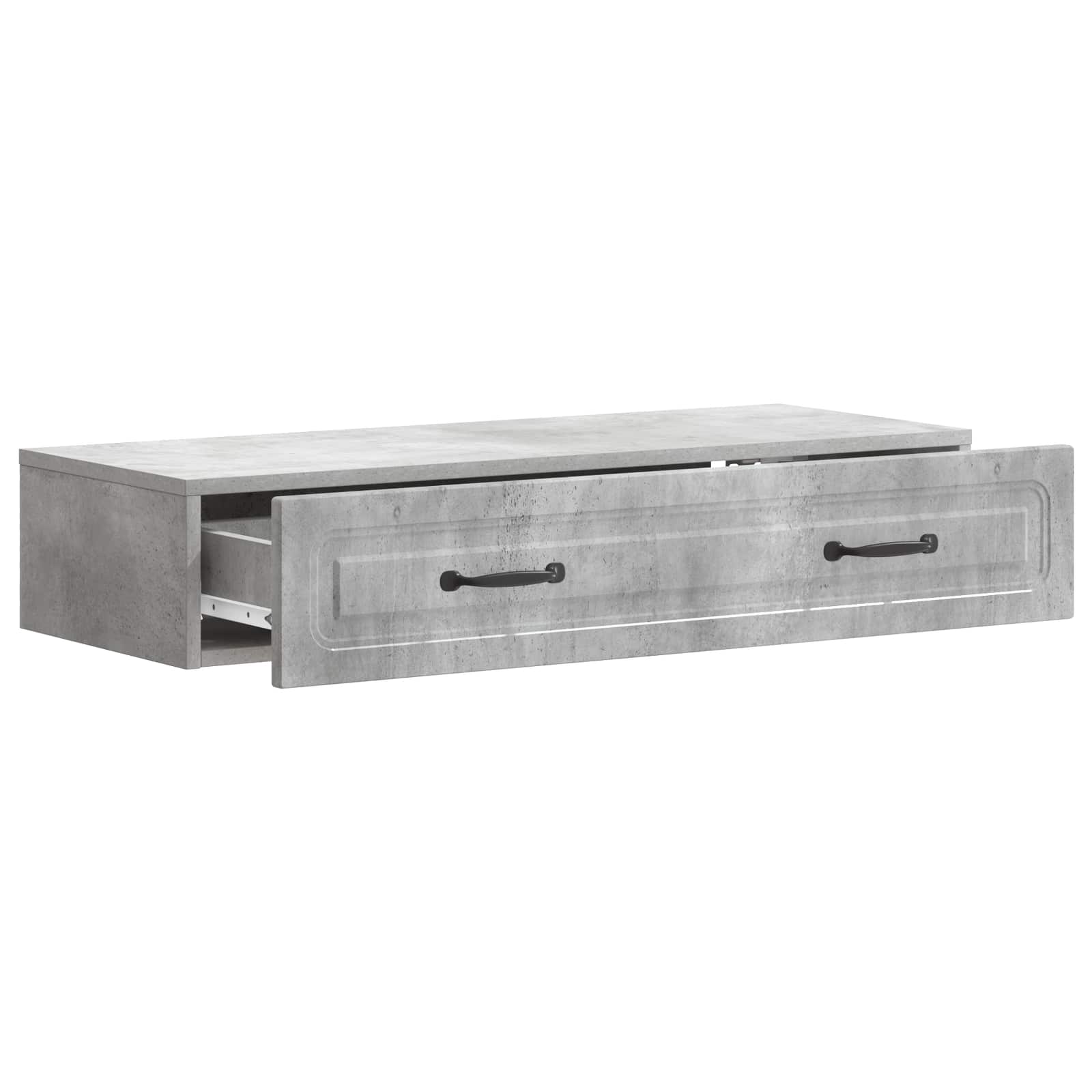Tavolino da Parete Laterale Grigio Cemento 87,5 x 34,5 x 17 cm