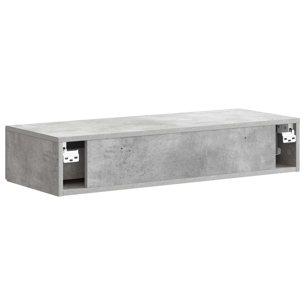 Tavolino da Parete Laterale Grigio Cemento 87,5 x 34,5 x 17 cm