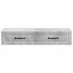 Tavolino da Parete Laterale Grigio Cemento 87,5 x 34,5 x 17 cm