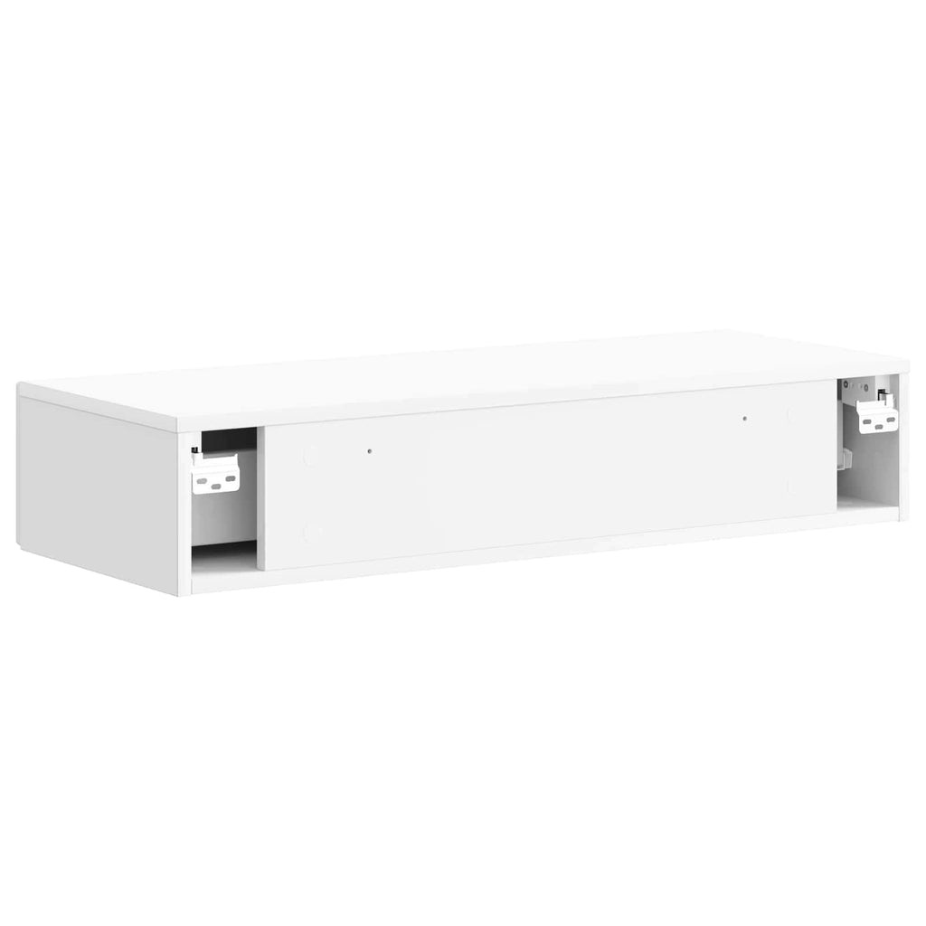 Tavolino da Parete Laterale Bianco Lucido 87,5 x 34,5 x 17 cm