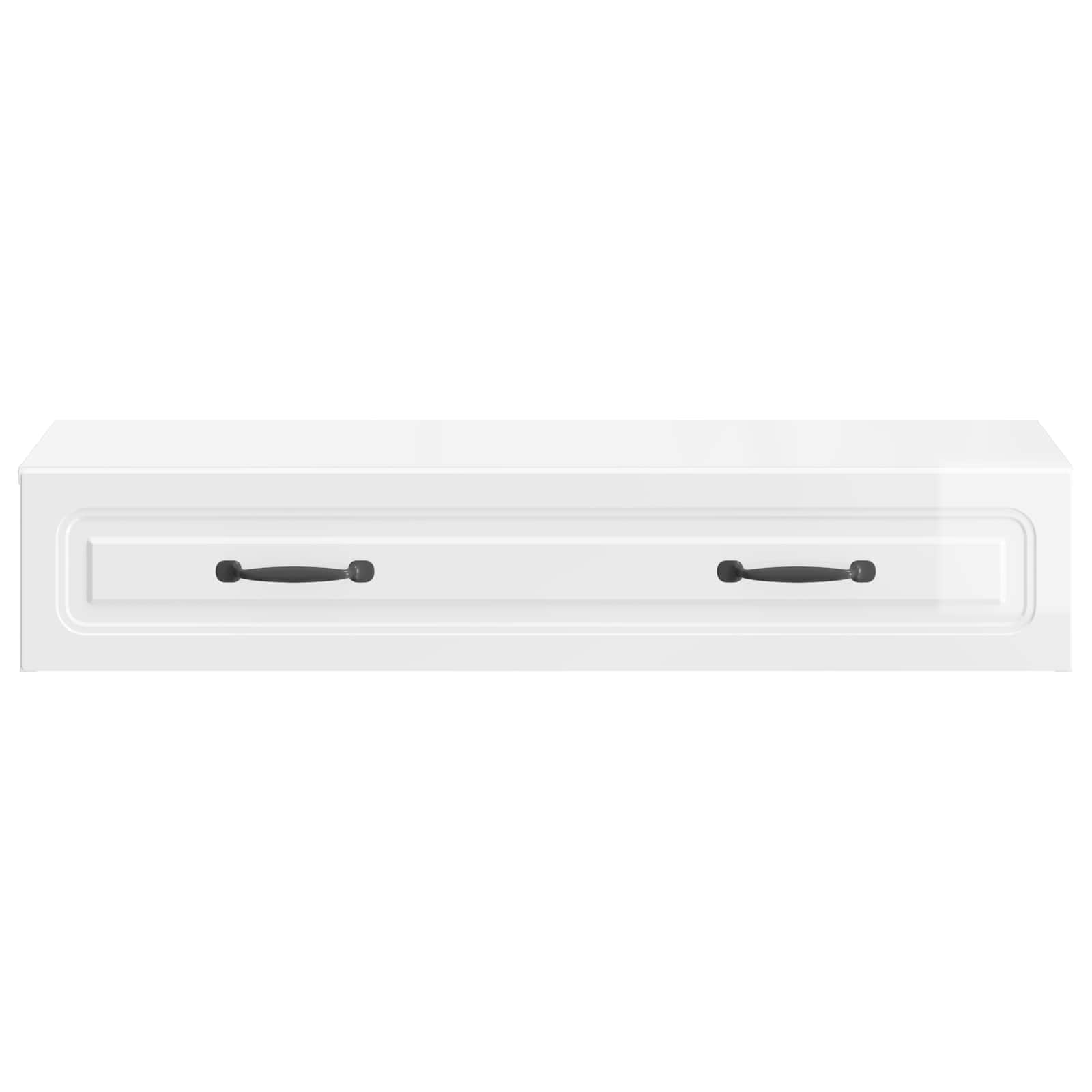 Tavolino da Parete Laterale Bianco Lucido 87,5 x 34,5 x 17 cm