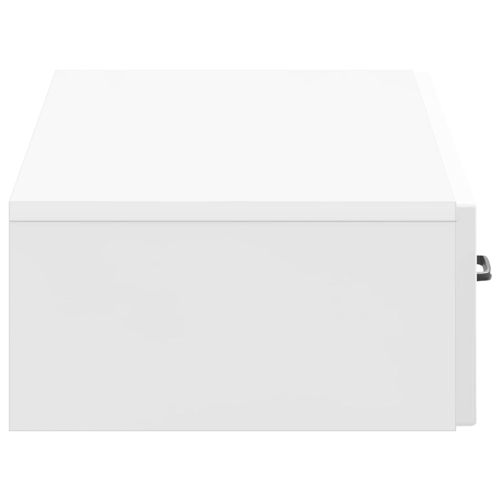 Tavolino da Parete Laterale Bianco Lucido 87,5 x 34,5 x 17 cm