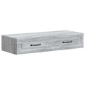 Tavolino da Parete Laterale Grigio Sonoma 87,5 x 34,5 x 17 cm