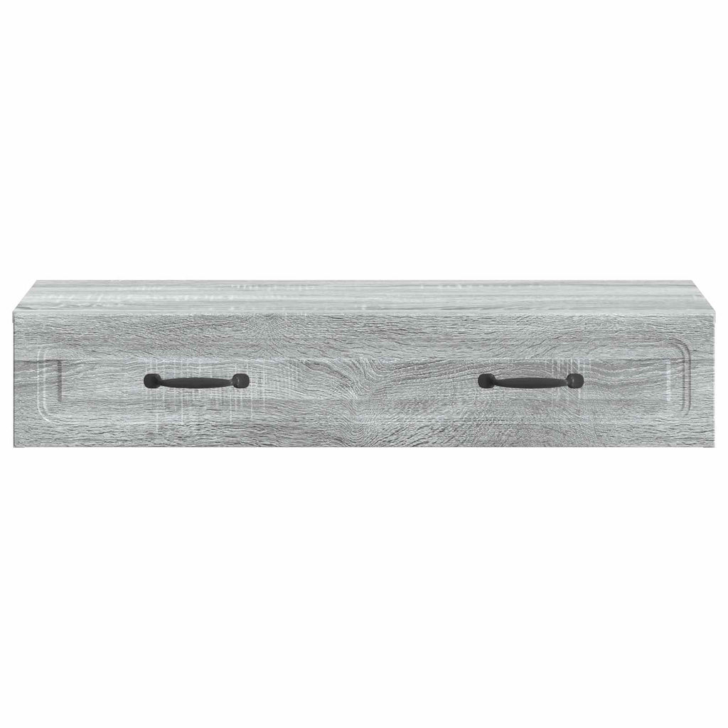 Tavolino da Parete Laterale Grigio Sonoma 87,5 x 34,5 x 17 cm