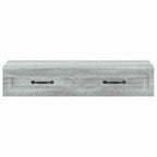 Tavolino da Parete Laterale Grigio Sonoma 87,5 x 34,5 x 17 cm