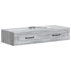 Tavolino da Parete Laterale Grigio Sonoma 87,5 x 34,5 x 17 cm