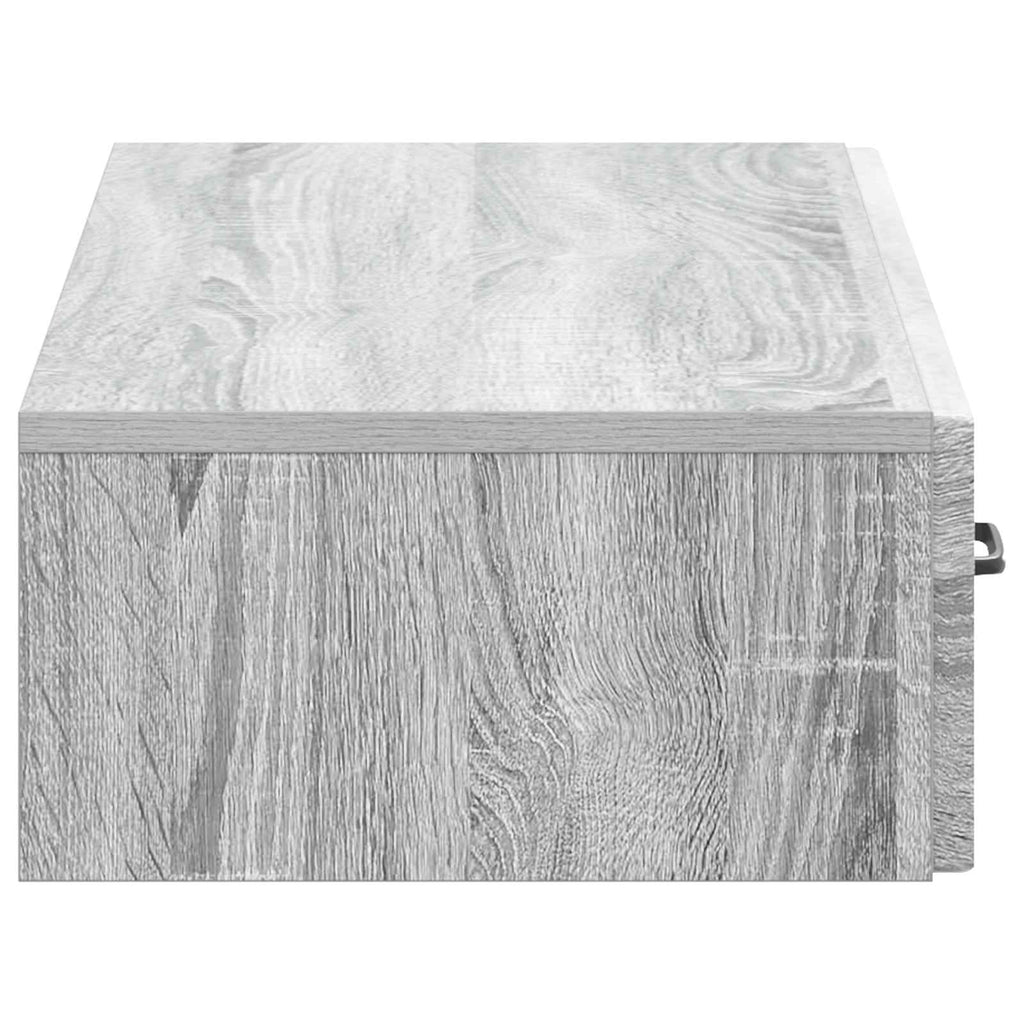 Tavolino da Parete Laterale Grigio Sonoma 87,5 x 34,5 x 17 cm