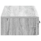 Tavolino da Parete Laterale Grigio Sonoma 87,5 x 34,5 x 17 cm