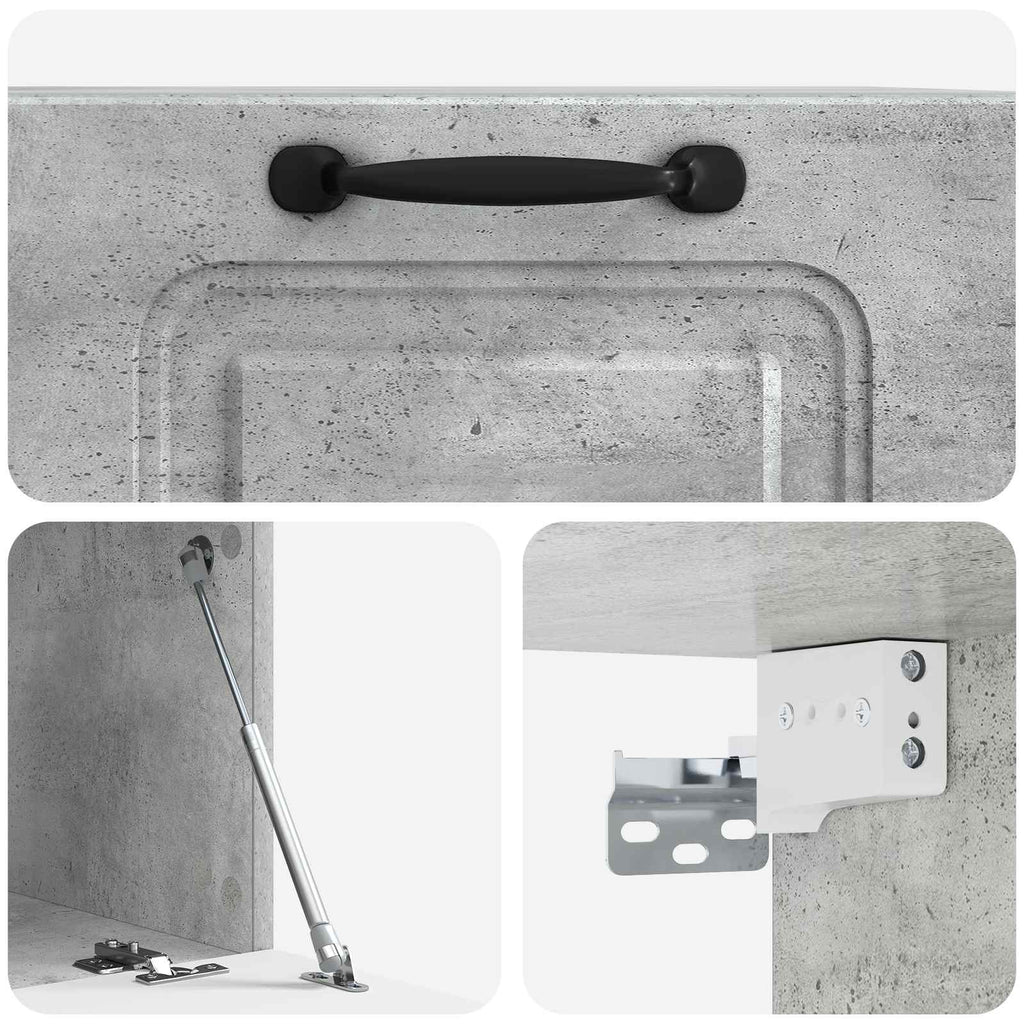 Mobile Porta TV da Muro Grigio Cemento 59,5 x 41 x 30 cm