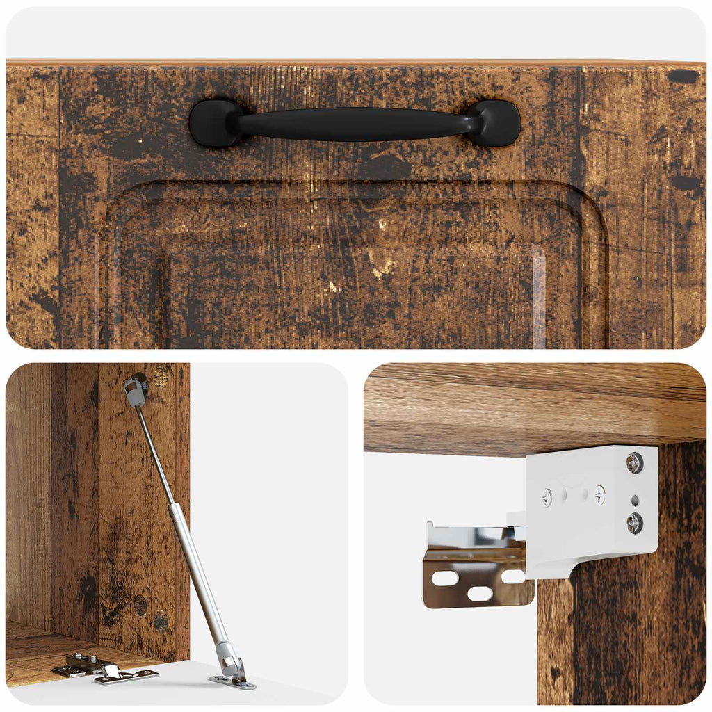 Mobile Porta TV da Muro Legno antico 59,5 x 41 x 30 cm