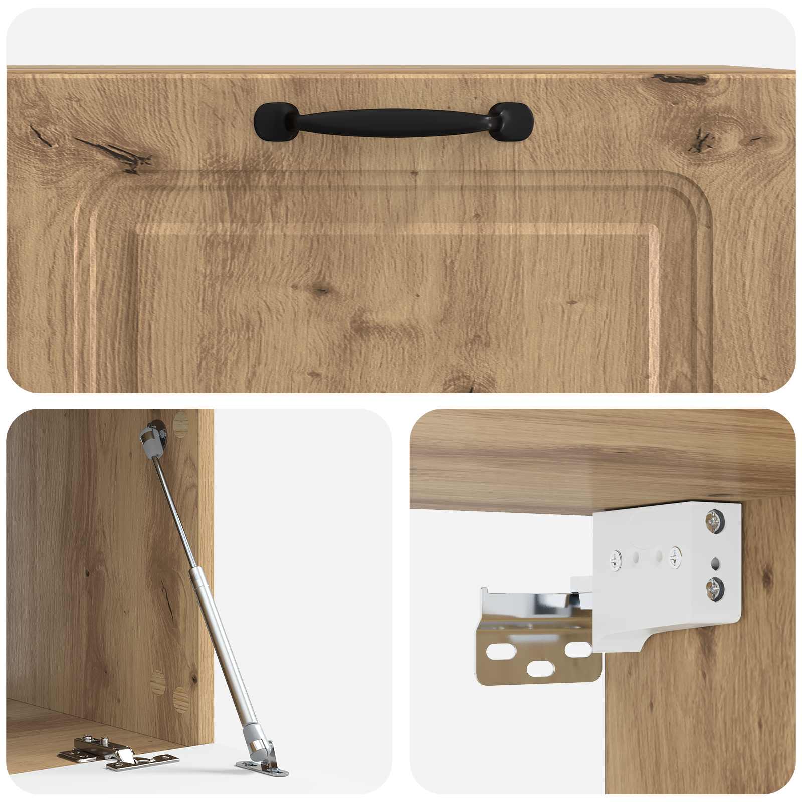 Mobile Porta TV da Muro Rovere Artigianale 59,5 x 41 x 30 cm