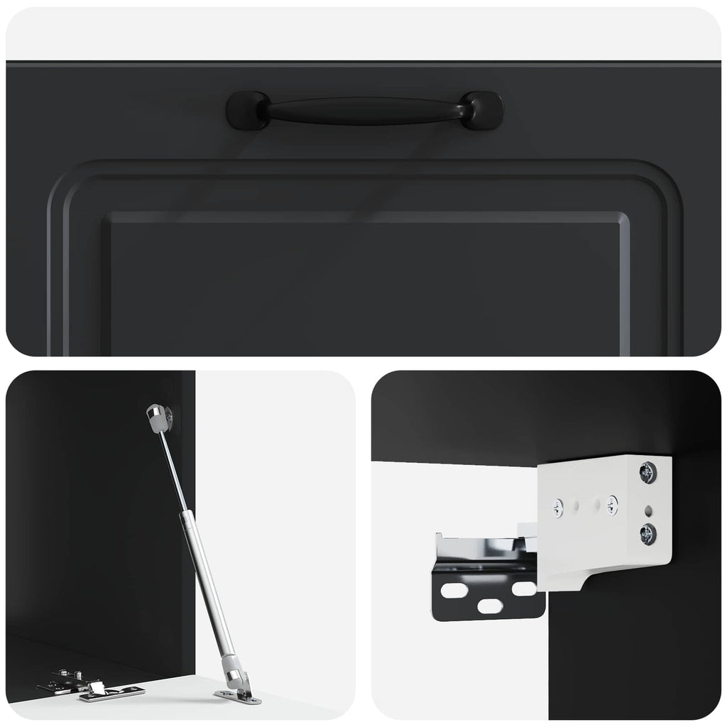 Mobile Porta TV da Muro Nero 78,5 x 41 x 30 cm