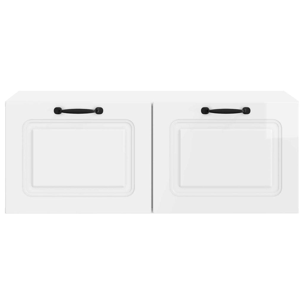 Mobile Porta TV da Muro Bianco Lucido 78,5 x 41 x 30 cm