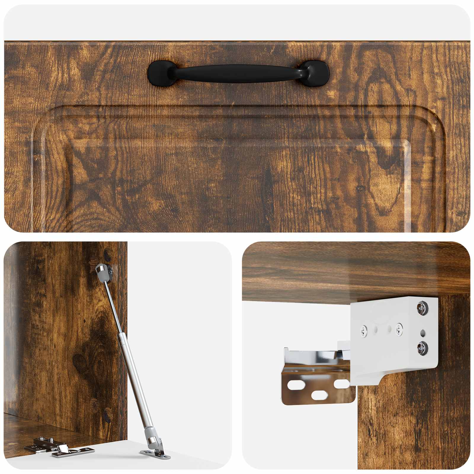 Mobile Porta TV da Muro Rovere Fumo 78,5 x 41 x 30 cm