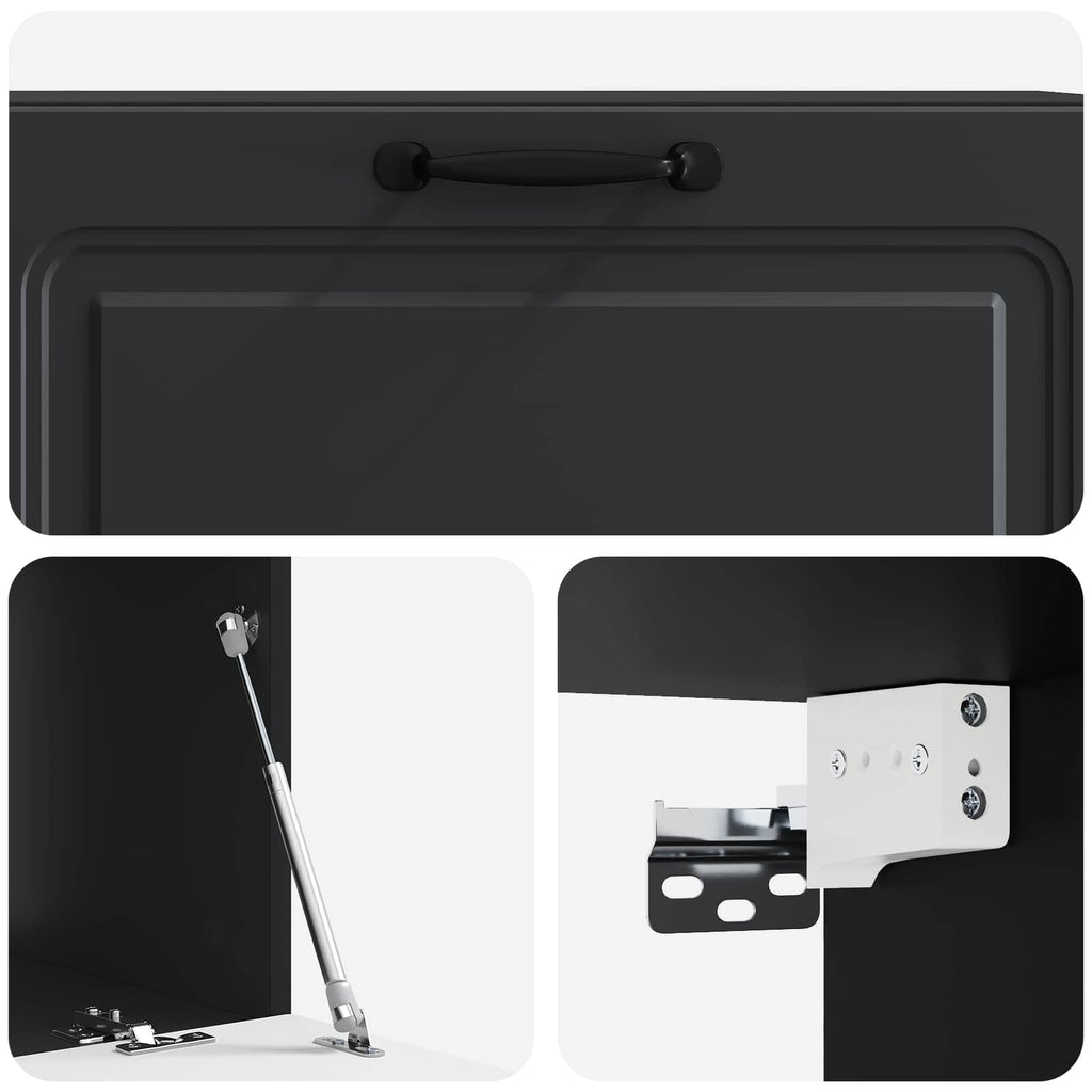 Mobile Porta TV da Muro Montaggio a parete Nero 98 x 41 x 30 cm
