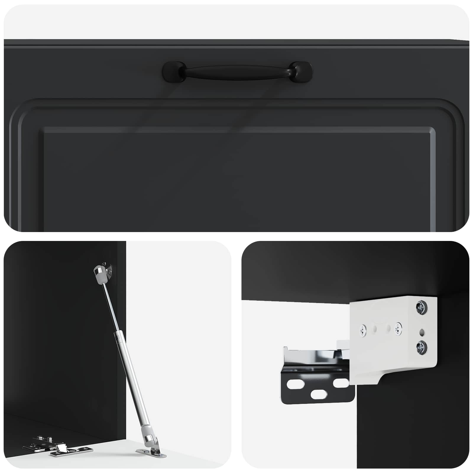 Mobile Porta TV da Muro Montaggio a parete Nero 98 x 41 x 30 cm