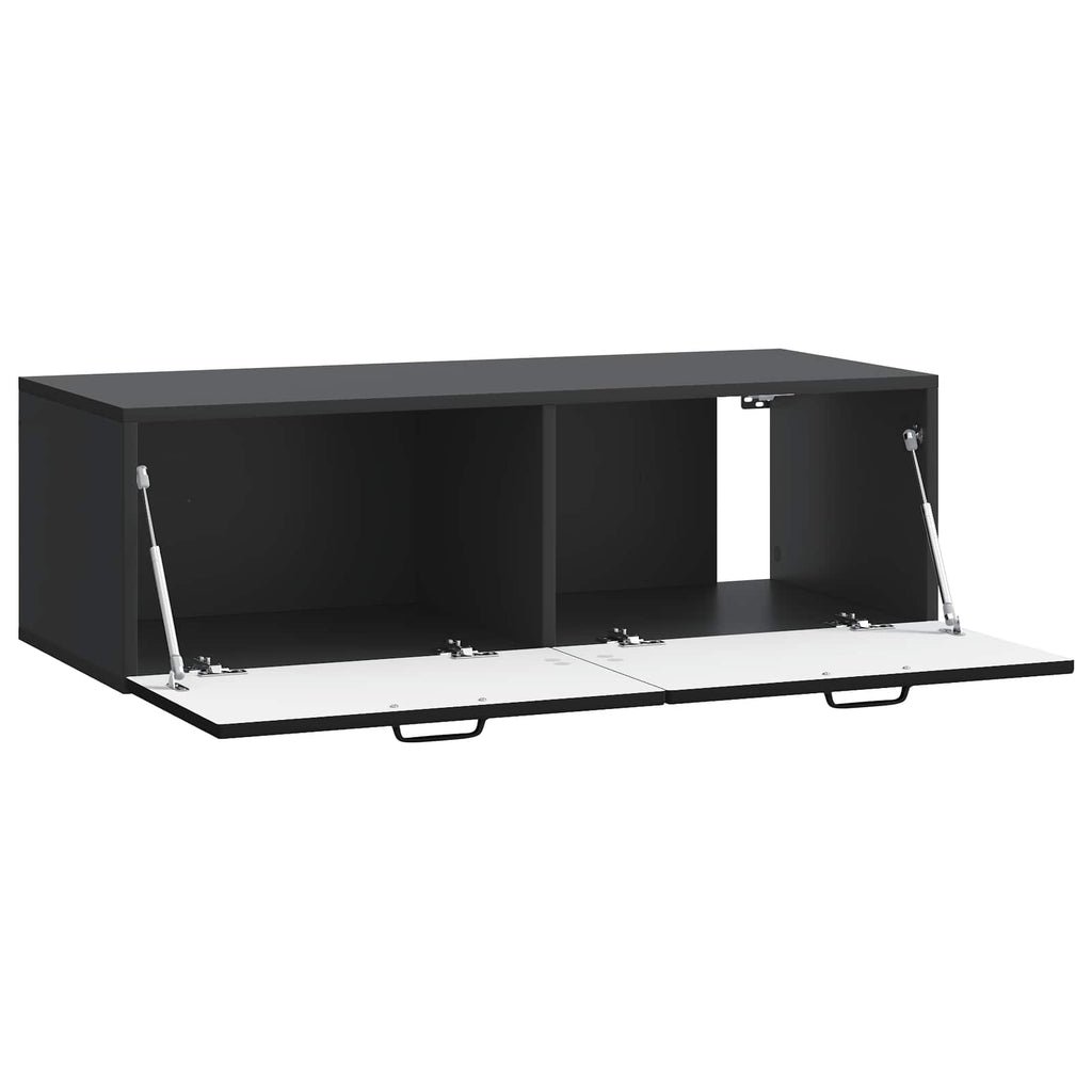 Mobile Porta TV da Muro Montaggio a parete Nero 98 x 41 x 30 cm